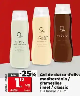 Dia Dia imaqe - gel de ducha de oliva mediterranes / de almendras y miel / clasico oferta