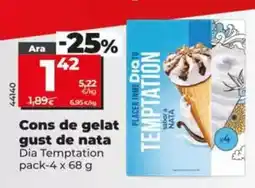 Dia Dia temptation - helado cono sabor a nata oferta