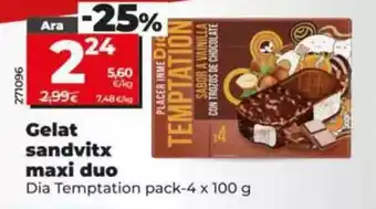 Dia Dia temptation - helado sandwich maxi duo oferta