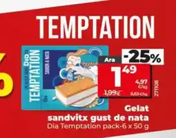 Dia Dia temptation - helado sandwich sabor a nata oferta
