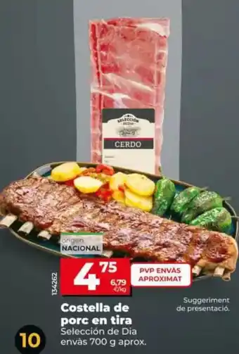 Dia Selección de dia - costilla de cerdo en tira envase 700 g aprox oferta