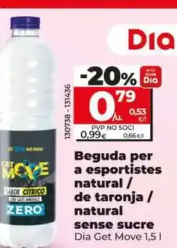 Dia Dia get move - bebida para deportistas natural sin azúcar 1,5 l oferta