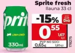 Dia Sprite - fresh lata 33 cl oferta