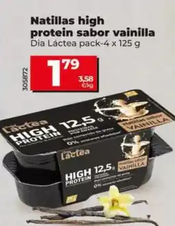 Dia Dia láctea - natillas high protein sabor vainilla pack-4 x 125 g oferta