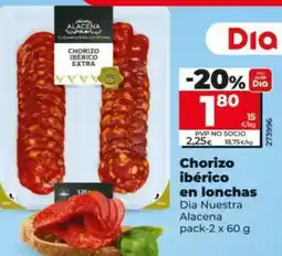Dia Dia nuestra alacena - chorizo ibérico en lonchas pack-2 x 60 g oferta