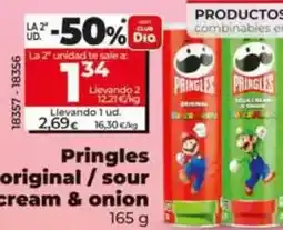 Dia Pringles - original / sour cream & onion 165 g oferta