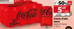 Dia Coca-cola - zero pack-12 latas x 33 cl oferta