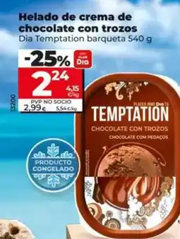 Dia Dia temptation - helado de crema de chocolate con trozos barqueta 540 g oferta