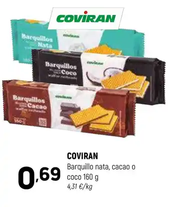 Coviran COVIRAN Barquillo nata, cacao o coco oferta