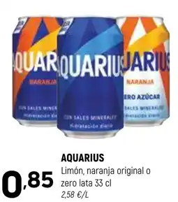 Coviran AQUARIUS Limón, naranja original o zero oferta