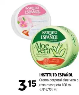 Coviran INSTITUTO ESPAÑOL Crema corporal aloe vera o rosa mosqueta oferta