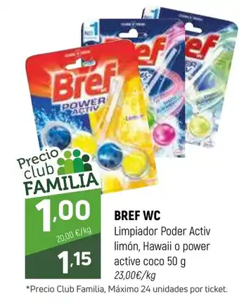 Coviran BREF WC Limpiador Poder Activ limón, Hawaii o power active coco oferta