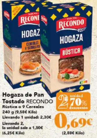 Gadis RECONDO Hogaza do Pan Tostado oferta