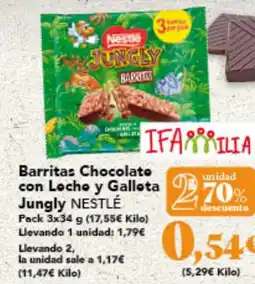 Gadis NESTLÉ Barritas Chocolate con Locho y Gallota Jungly oferta