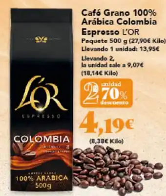 Gadis L'OR Café Grano 100% Arábica Colombia Espresso oferta