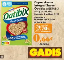 Gadis WEETABIX Copos Avona Integral Suave Oatibix oferta
