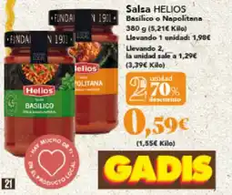 Gadis HELIOS Salsa Basilico o Napolitana oferta