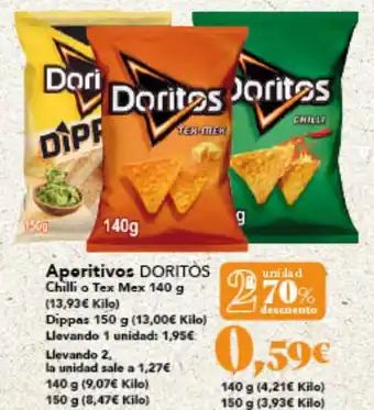 Gadis DORITOS Aperitivos Chilli o Tex Mex oferta