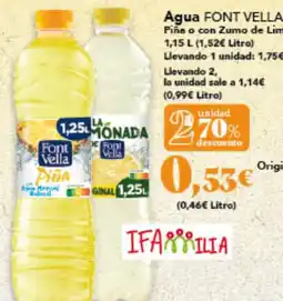 Gadis FONT VELLA Agua Piña o con Zumo de Limón oferta