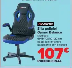 Carrefour Racing - silla polipiel gamer balance oferta