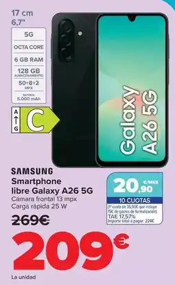 Carrefour Samsung - smartphone libre galaxy a26 5g oferta