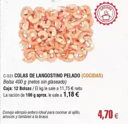 Abordo Ideal - colas de langostino pelado oferta