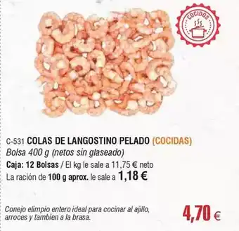 Abordo Ideal - colas de langostino pelado oferta