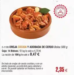 Abordo Oreja cocida y adobada de cerdo oferta