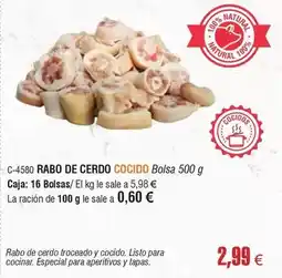Abordo Rabo de cerdo cocido oferta