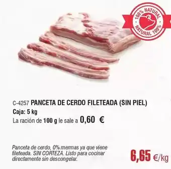 Abordo Panceta de cerdo fileteada oferta