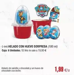Abordo Paw patrol - helado con huevo sorpresa oferta