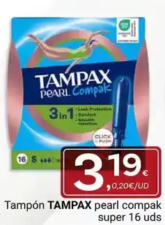 Supermercados Dani Tampax - tampón pearl compak super 16 uds oferta