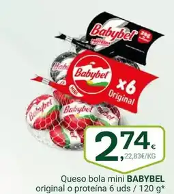 Supermercados Dani Babybel - queso bola mini original o proteína 6 uds oferta
