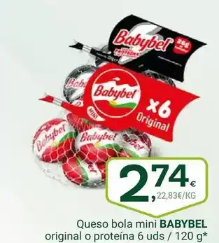 Supermercados Dani Babybel - queso bola mini original o proteína 6 uds oferta