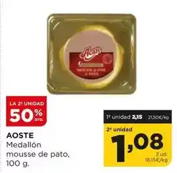 Alimerka Aoste - medallon mousse de pato oferta