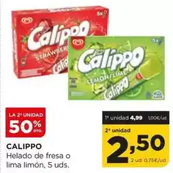 Alimerka Calippo - helado de fresa o lima limon oferta