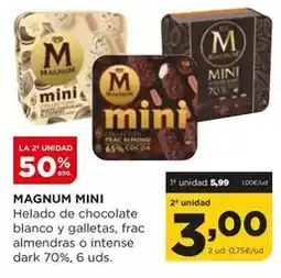 Alimerka Magnum - helado de chocolate blanco y galletas, frac almendras o intense dark 70% oferta