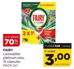 Alimerka Fairy - lavavajillas platinum plus 15 capsulas oferta