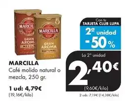 Supermercados Lupa Marcilla - cafe molido natural o mezcla oferta