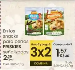 Eroski Purina - en los snacks para perros friskies senalizados oferta