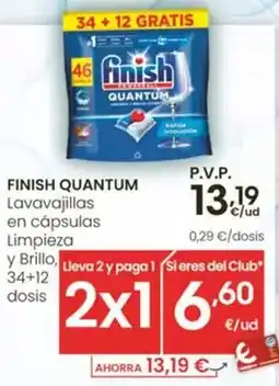 Eroski Finish - lavavajillas en capsulas limpieza y brillo oferta