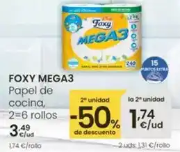 Eroski Foxy - mega3 papel de cocina oferta