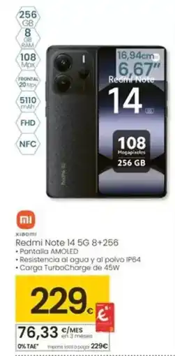 Eroski Xiaomi - redmi note 14 5g 8+256 oferta