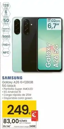 Eroski Samsung - galaxy a26 6+128gb 5g black oferta