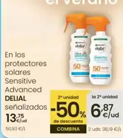 Eroski Delial - en los protectores solares sensitive advanced oferta