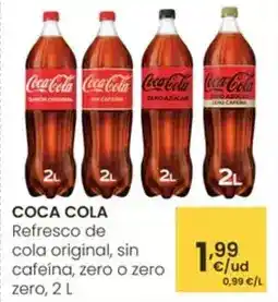 Eroski Coca cola - refresco de cola original/ sin cafeina/ zero o zero zero oferta