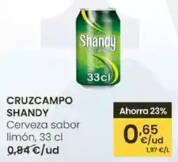 Eroski Cruzcampo - shandy cerveza sabor limon oferta