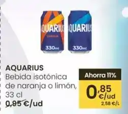 Eroski Aquarius - bebida isotónica de naranja o limon oferta