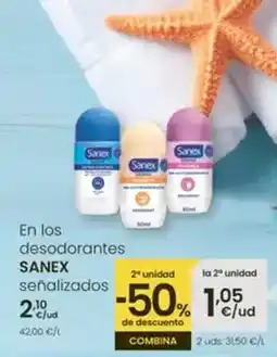 Eroski Sanex - en los desodorantes senalizados oferta