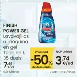 Eroski Finish - power gel lavavajillas a máquina finish oferta